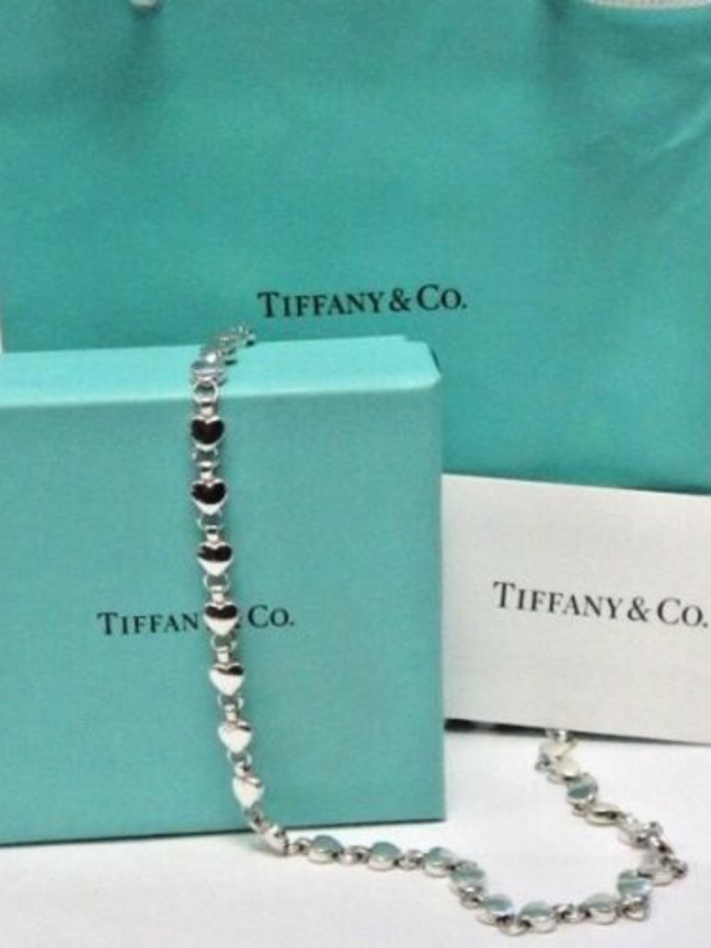 Tiffany & Co. Sterling Silver Heart Chain Links Necklace
